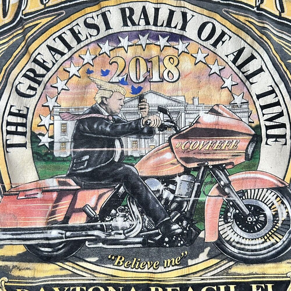 Daytona Beach Men’s Tee Shirt Large 2018 77th Annual Bike Week Fruit Of The Loom - Picture 14 of 16